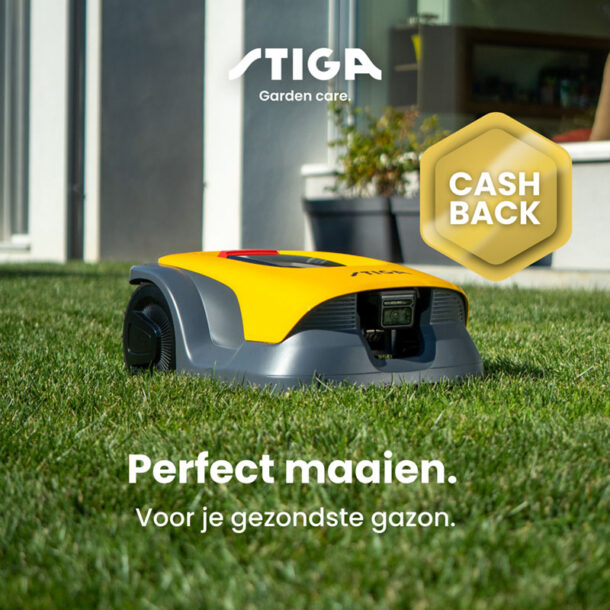 Profiteer van inruilkorting én cashback op je nieuwe STIGA robotmaaier